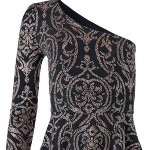 Specialist One Shoulder Glitter Top blouse shirt